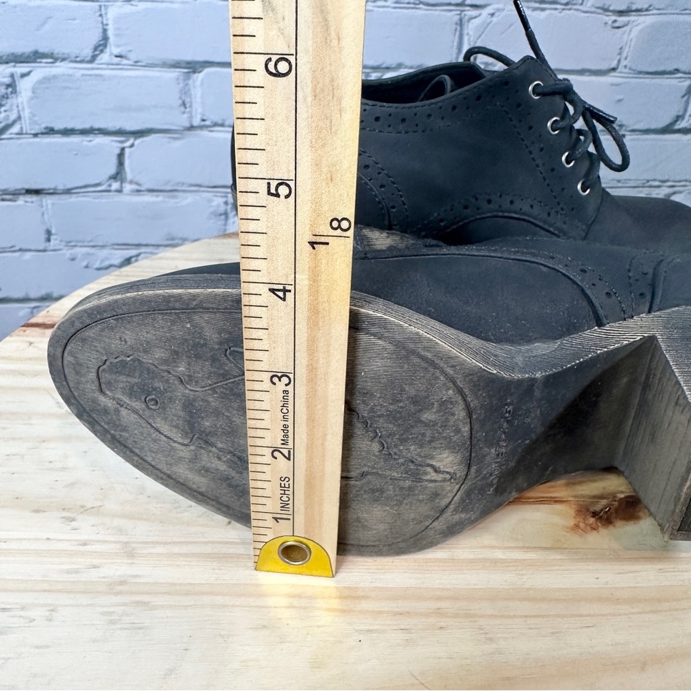 Rocket Dog Selina Chunky Heel Oxford Shoes Black Booties Lace Up Women’s Size 9 - Picture 12 of 12